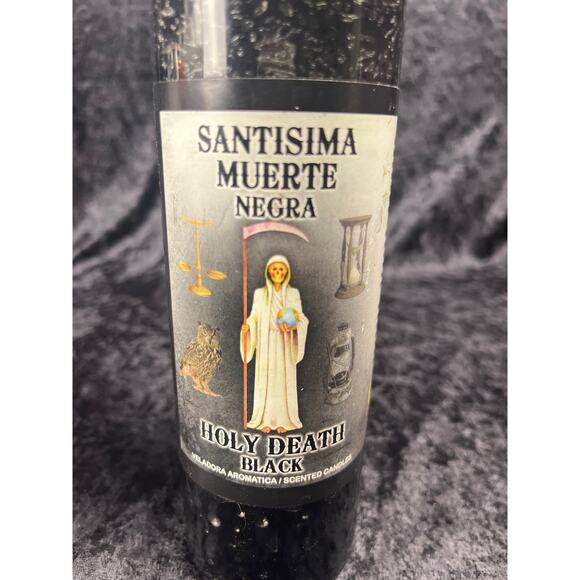 Black Holy Death 7-Day Spiritual Candle, Santisima Muerte Negra - Picture 3 of 5
